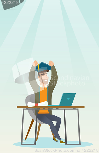 Image of Student using laptop for education.