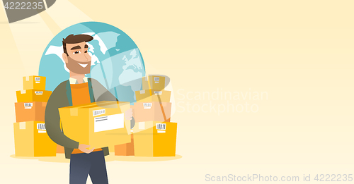 Image of Business worker of international delivery service.