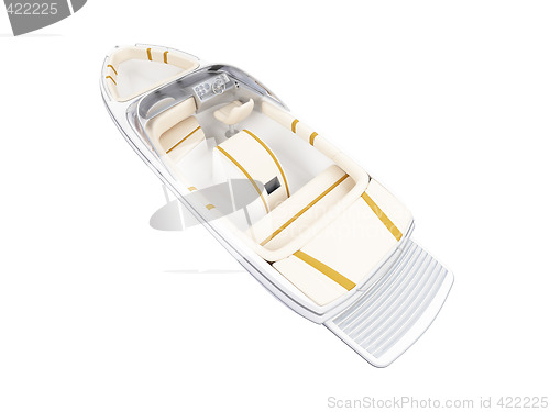 Image of Small Boat isolated back view