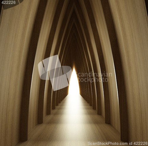 Image of shined wood corridor view