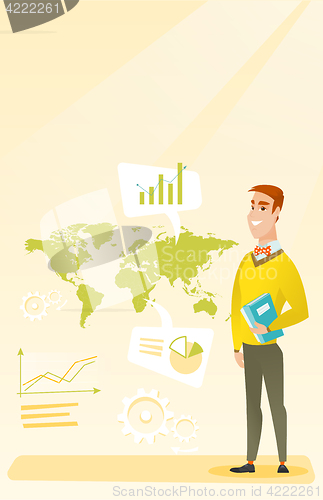 Image of Businessman working in global business.