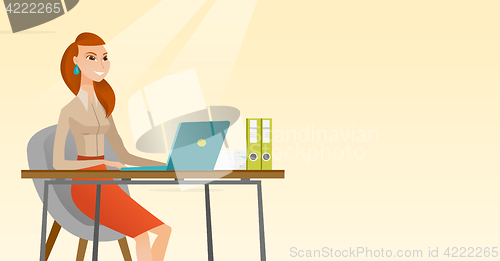 Image of Student using laptop for education.