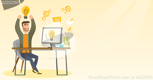Image of Creative excited businessman having business idea.