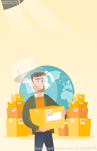 Image of Business worker of international delivery service.