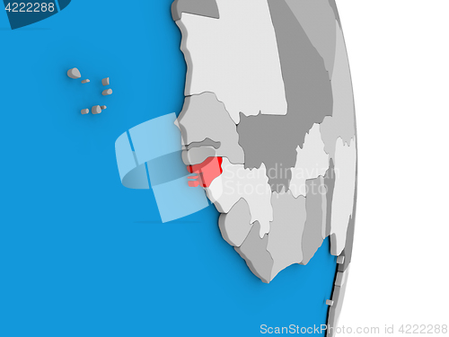 Image of Guinea-Bissau on globe