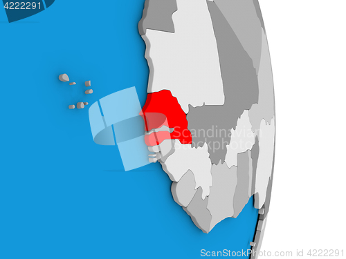 Image of Senegal on globe