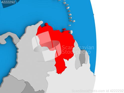 Image of Venezuela on globe