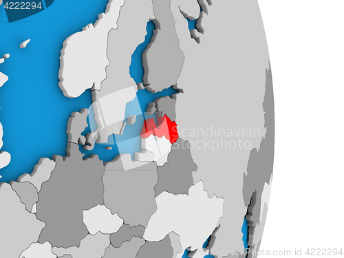 Image of Latvia on globe