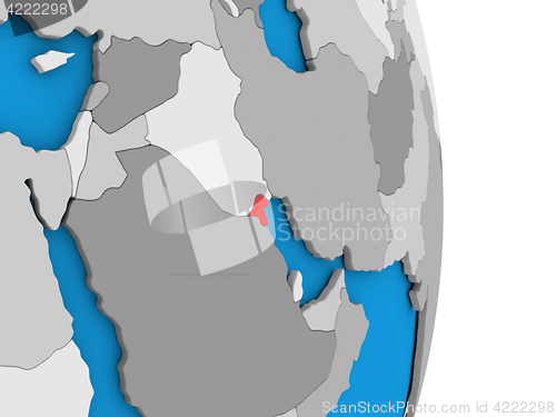 Image of Kuwait on globe