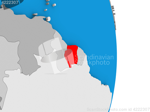 Image of Suriname on globe