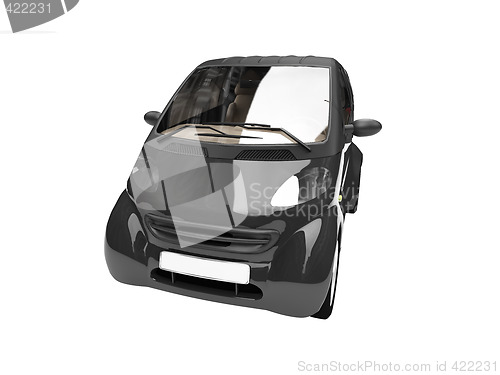Image of Mini isolated black car front view 01