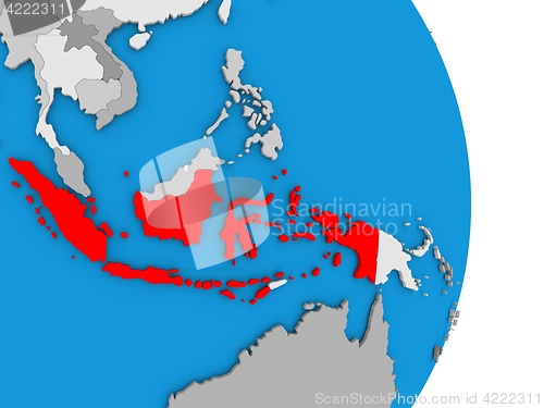 Image of Indonesia on globe