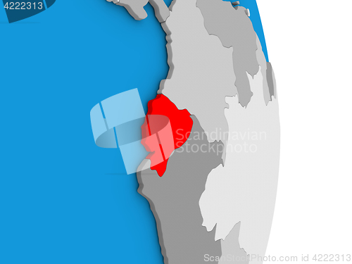 Image of Ecuador on globe