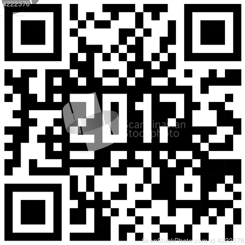 Image of 2017 New Year counter monochrome QR code