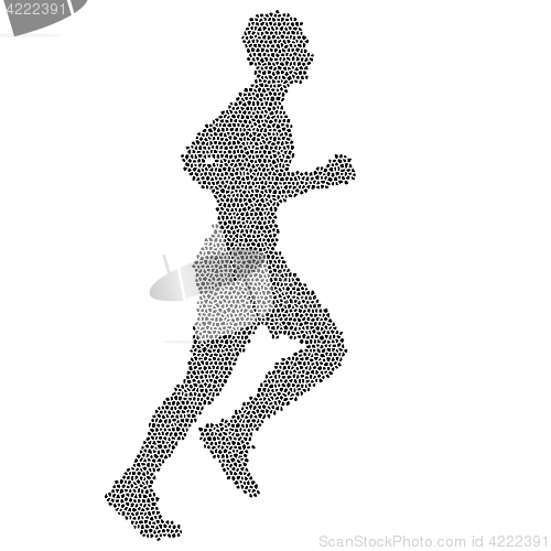 Image of Black Silhouettes Runners sprint men on white background