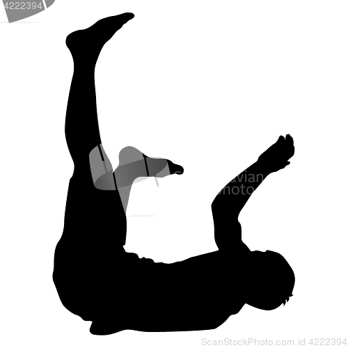 Image of Black Silhouettes breakdancer on a white background