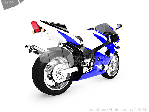 Image of isolated motorcycle back view 01
