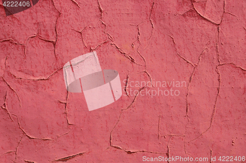 Image of Old shelled red painted wall