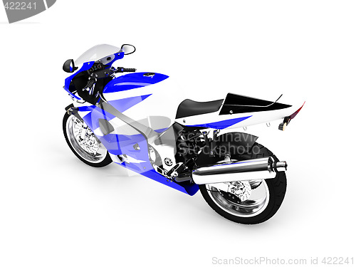 Image of isolated motorcycle back view 02