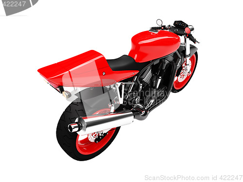 Image of isolated motorcycle back view 01