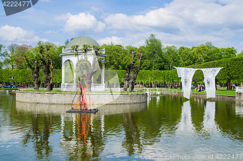 Image of Pond in the Kadriorg Park on May 15, 2016 in Tallinn, Estonia.
