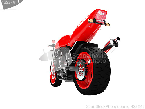 Image of isolated motorcycle back view 02