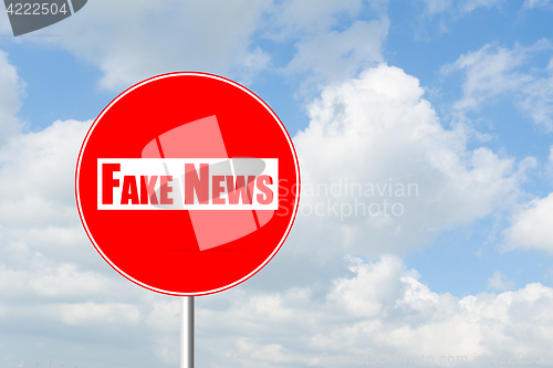 Image of No entry for fake news prohibitory traffic sign