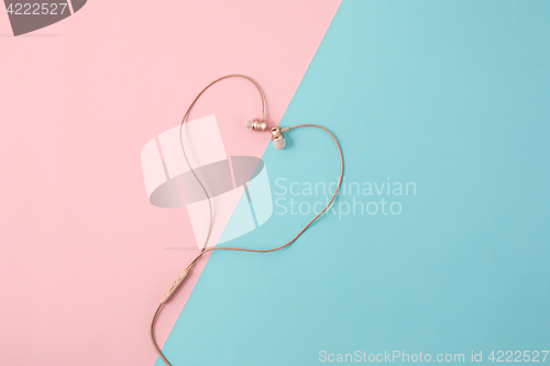 Image of The rose female headphones on colorful background