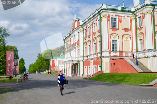 Image of People walk in the park Kadriorg, Tallinn, Estonia