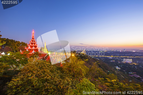 Image of Golden Pagoda on Mandalay Hill, Mandalay, Myanmar