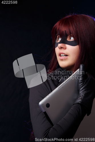 Image of Woman in mask and gloves