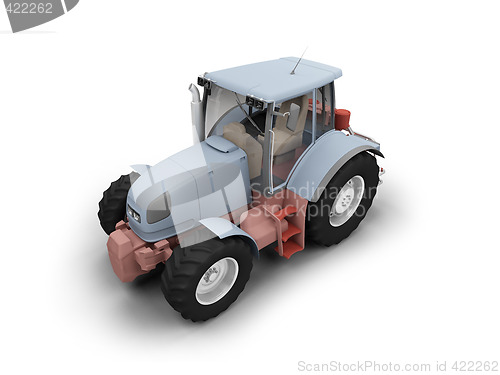 Image of Tractor isolated heavy machine front view 04