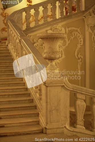 Image of Marble staircase with vase