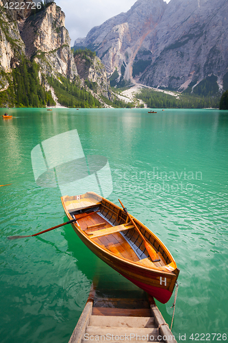 Image of Braies Lake in Dolomiti region, Italy