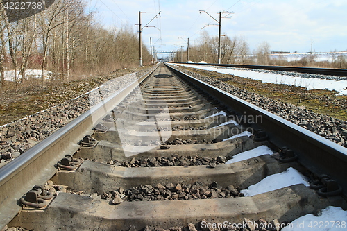 Image of  rails of railway forward