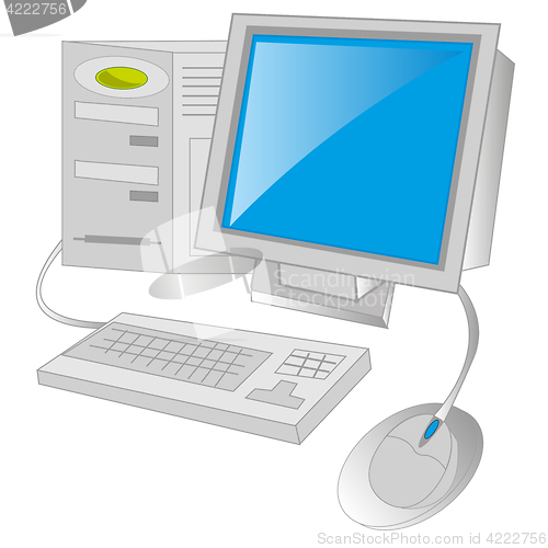 Image of Computer on white background