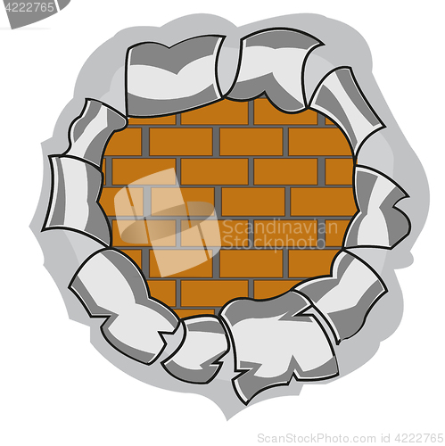 Image of Hole and brick wall