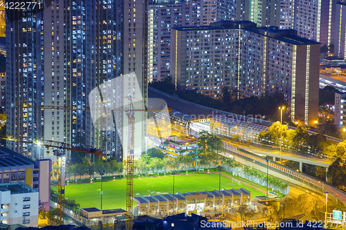 Image of Hong Kong Tuen Mun skyline and South China sea