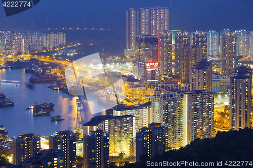 Image of Hong Kong Tuen Mun skyline and South China sea