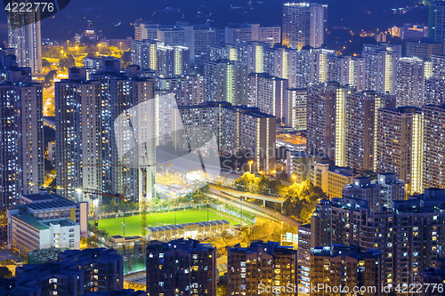 Image of Hong Kong Tuen Mun skyline and South China sea