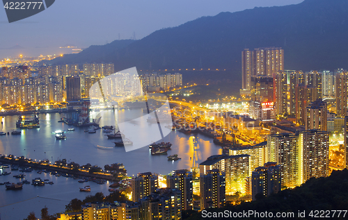 Image of Hong Kong Tuen Mun skyline and South China sea