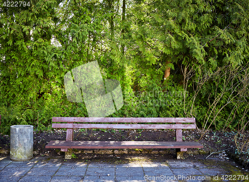 Image of wooden bench in a park