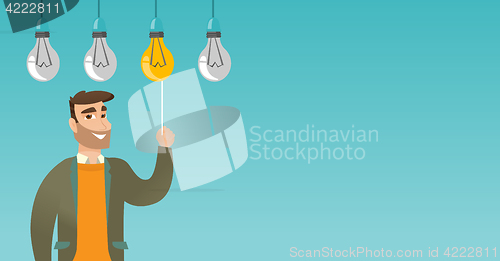 Image of Man having business idea vector illustration.