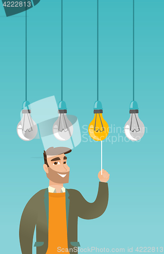 Image of Man having business idea vector illustration.