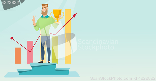 Image of Businessman proud of his business award.