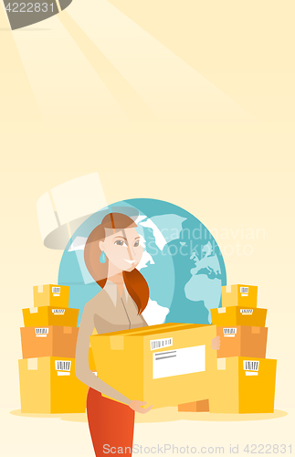 Image of Business worker of international delivery service.