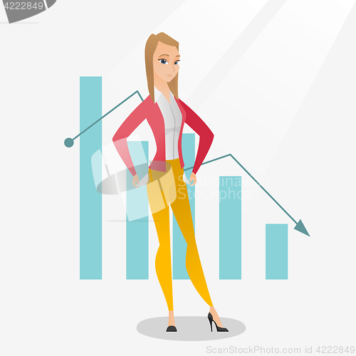 Image of Bancrupt business woman vector illustration.