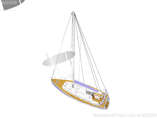 Image of Vessel boat isolated back view
