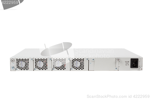 Image of back of Gigabit Ethernet switch with SFP slot