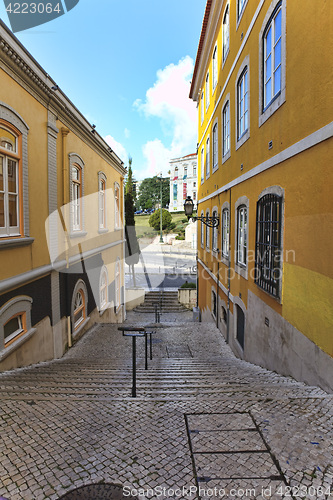 Image of Street  in old town of Lisbon, Portugal
